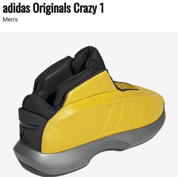 Adidas Crazy 1 Sunshine 2022 Men's 15 Kobe Bryant Yellow Basketball Shoes GY3808 - Picture 4 of 5